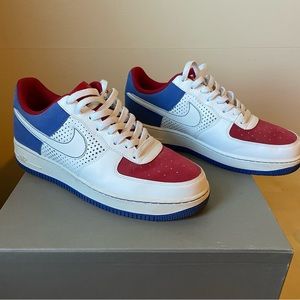 Nike Air Force 1 ‘07 White Varsity Royal Red Men’s Size 11
